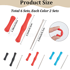 6 Bags 3 Colors Silicone Bow String Finger Guards&nbsp;AJEW-CP0010-20