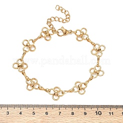 304 Stainless Steel Flower Link Chain Bracelets&nbsp;SA-CBA2696-21G