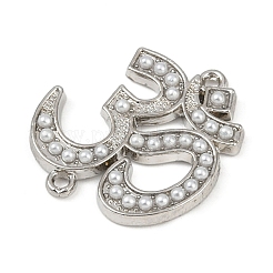Brass ABS Imitation Pearl Connector Charms&nbsp;KK-R224-08P