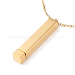Ion Plating(IP) 304 Stainless Steel Rectangle Bar Pendant Necklace&nbsp;NJEW-P262-18
