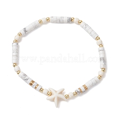 2Pcs Natural Howlite & Dyed Synthetic Turquoise Beads Stretch Bracelets for Women&nbsp;BJEW-JB13216