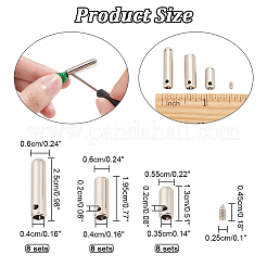 24 Sets 3 Style Alloy Drawstring Cord End Cap&nbsp;FIND-NB0003-86