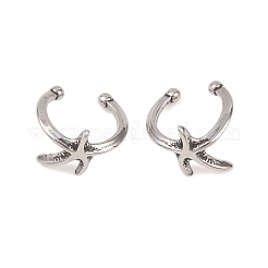 Starfish 316 Stainless Steel Non- Piercing Cartilage Earrings&nbsp;AJEW-C044-11AS