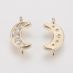Brass Micro Pave Cubic Zirconia Links&nbsp;ZIRC-F081-15G