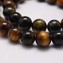 Natural Yellow Blue Tiger Eye(Dyed & Heated) Bead Strands&nbsp;G-P230-06-6mm