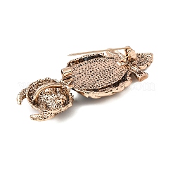 Owl Shape Antique Alloy Rhinestone Lapel Pins&nbsp;JEWB-B038-04AG
