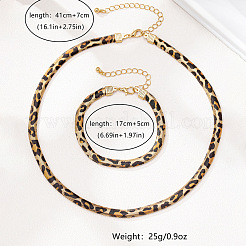 Alloy Leopard Print Snake Chain Necklaces & Bracelets Sets&nbsp;FS-WGE503A-01