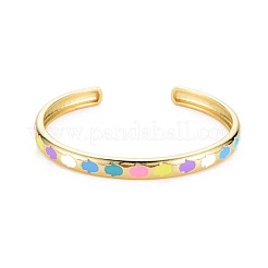 Hamsa Hand Enamel Cuff Bangle&nbsp;BJEW-S141-010