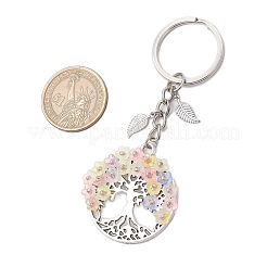 Flat Round with Tree of Life Alloy Keychains&nbsp;KEYC-MZ00039-02