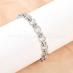 304 Stainless Steel Link Chain Bracelets for Women&nbsp;BJEW-H207-01C-P