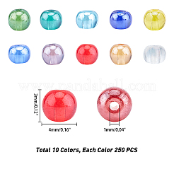 6/0 Frosted Colours & Transparent Glass Seed Beads&nbsp;SEED-FH0001-01B