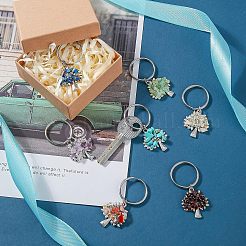 14Pcs 7 Style Chip Gemstone Keychain&nbsp;KEYC-FH0001-17