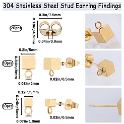 20Pcs 2 Size 304 Stainless Steel Stud Earring Findings&nbsp;STAS-BBC0003-41