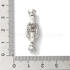 Oval Rack Plating Brass Micro Pave Clear Cubic Zirconia Fold Over Clasps&nbsp;KK-A225-09P
