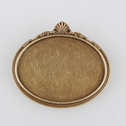 Vintage Alloy Brooch Cabochon Bezel Settings&nbsp;PALLOY-N0085-08M