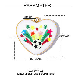 304 Stainless Steel Enamel Pendants&nbsp;STAS-OY018-15G