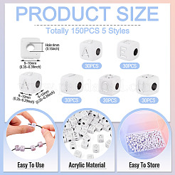 150Pcs 5 Styles Opaque Acrylic Beads&nbsp;SACR-TA0001-73
