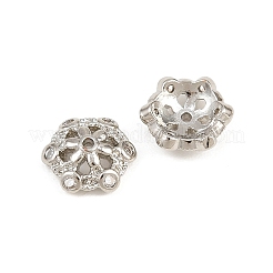 Brass Micro Pave Clear Cubic Zirconia Bead Caps&nbsp;CU-CBA6A75-32P