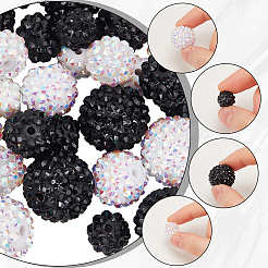 48Pcs 8 Styles Resin Rhinestone Beads&nbsp;RESI-SC003-43