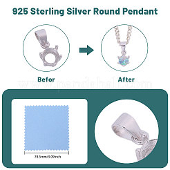 1Pc 925 Sterling Silver Pendant Cabochon Settings&nbsp;STER-BC0002-75B
