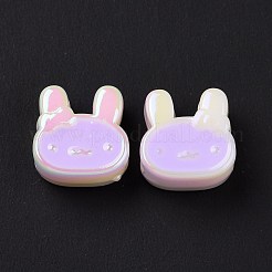 UV Plating Rainbow Iridescent Acrylic European Beads&nbsp;SACR-E009-32