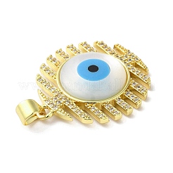 Rack Plating Brass Micro Pave Cubic Zirconia Pendants&nbsp;KK-F854-10G