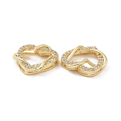 Rack Plating Brass Micro Pave Clear Cubic Zirconia Pendants&nbsp;LS-KK-D086-02G