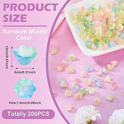 200Pcs Transparent Glass Bead Caps&nbsp;GLAA-TA0003-74