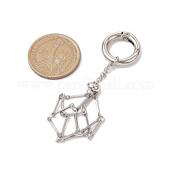 201 Stainless Steel Macrame Chain Pouch Empty Stone Holder Pendant Decoration&nbsp;HJEW-JM02292