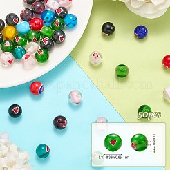 Handmade Lampwork Beads Strands&nbsp;LAMP-SZ0001-74C