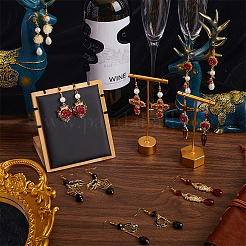DIY Red Gothic Rose Flower Alloy Earring Making Kit&nbsp;DIY-SC0024-35