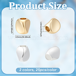 50Pcs 2 Colors Brass Spacer Beads&nbsp;KK-PH0013-37