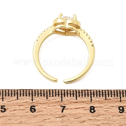 Adjustable Brass Micro Pave Cubic Zirconia Cuff Open Rings&nbsp;CU-CBABA66-04G