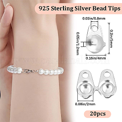 20Pcs 925 Sterling Silver Bead Tips&nbsp;STER-BBC0005-54