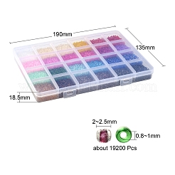 19200Pcs 24 Colors 12/0 Glass Seed Beads&nbsp;SEED-YW0001-87A