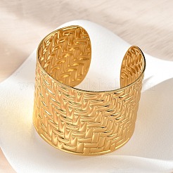 304 Stainless Steel Cuff Bangles for Women&nbsp;BJEW-Z096-05G