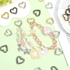 24Pcs 3 Colors Alloy Spring Gate Rings&nbsp;FIND-SC0016-38B
