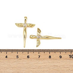 Brass Micro Pave Cubic Zirconia Pendants&nbsp;KK-S526-23G