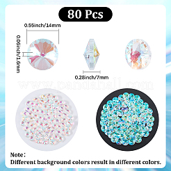 80Pcs Transparent Faceted Glass Connector Charms&nbsp;GLAA-SP0001-88A-01