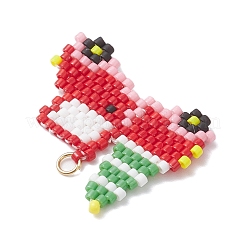 Christmas MIYUKI Delica Glass Seed Beaded Car & Christmas Tree Pendants&nbsp;PALLOY-MZ01072