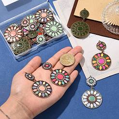 16Pcs 8 Colors Bohemia Tibetan Style Alloy Enamel Big Pendants&nbsp;FIND-CJ0006-08