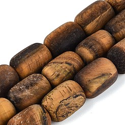 Frosted Natural Tiger Eye Beads Strands&nbsp;G-Q606-71