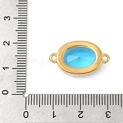 304 Stainless Steel Cubic Zirconia Oval Connector Charms&nbsp;STAS-P380-78G-02