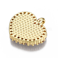 Brass Micro Pave Clear Cubic Zirconia Pendants&nbsp;ZIRC-S067-050-NR