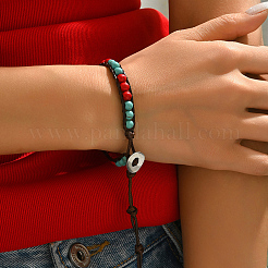 Synthetic Turquoise Round Beaded Bracelets&nbsp;LL2298