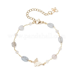 5Pcs 5 Styles Handmade Glass & Opalite & Natural Morganite & Dyed Green Agate & Labradorite & Amethyst Nuggets Beads Necklaces&nbsp;BJEW-JB12461