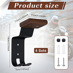 2 Bags Wood & Carbon Alloy Motorcycle Helmet Rack&nbsp;ODIS-DL0001-11