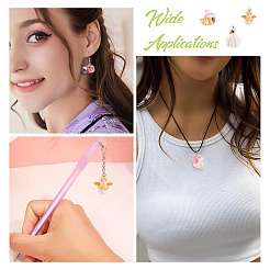 16Pcs 8 Styles Flocking Resin Pendants&nbsp;RESI-TA0004-16