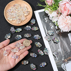 40Pcs UV Plating Transparent Acrylic Beads&nbsp;OACR-PA0001-69