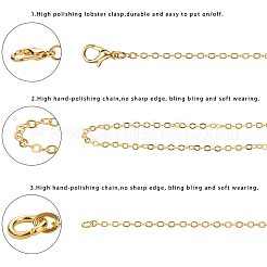 Brass Cable Chains Necklace Making&nbsp;MAK-PH0004-15